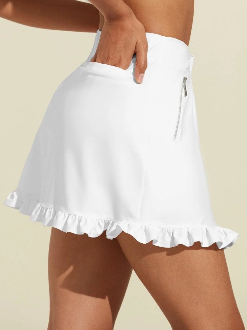 AceGolfs More Than Basic 17" High Waist Ruffle Skort UPF50+ Sz L